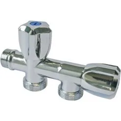 SOMATHERM Robinet Machine à Laver Double En Ligne - Mâle 3/4" (20/27)