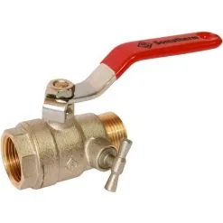 Vanne à Sphère PN30 Passage Intégral ACS Poignée Rouge à Purge M/F 3/4''(20x27) SOMATHERM