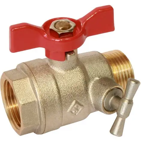 Vanne à Sphère PN30 Passage Intégral ACS Papillon Rouge M/F à Purge 1'(26x34) SOMATHERM 1 Vanne à Sphère PN30 Passage Intégral ACS Papillon Rouge M/F à Purge 1'(26x34) SOMATHERM