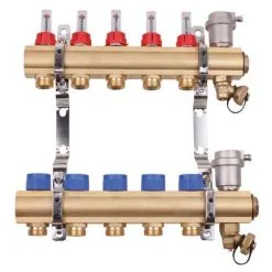 Collecteurs PCBT F 1" Avec Débitmètres 2 Départs M 3/4EK Laiton Brut - Somatherm
