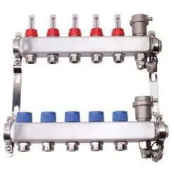 SOMATHERM Collecteurs PCBT F 1" Avec Débitmètres 3 Départs M 3/4EK Inox