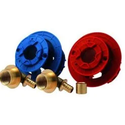 SOMATHERM Sortie De Cloison Double FIXOPLAC Robinetterie Murale - Raccord à Sertir Multicouche Par Pince TH 16 - Raccordement F1/2