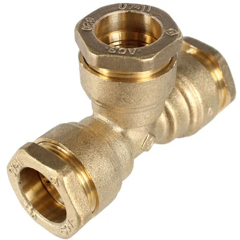 SOMATHERM Té Laiton ACS Pour Tube PE Ø40 2 SOMATHERM Té Laiton ACS Pour Tube PE Ø40 – Image 2