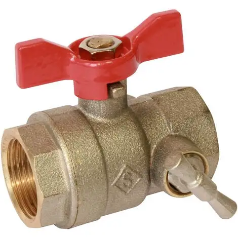 Vanne à Sphère PN30 Passage Intégral ACS Papillon Rouge F/F à Purge 3/4'(20x27) SOMATHERM 1 Vanne à Sphère PN30 Passage Intégral ACS Papillon Rouge F/F à Purge 3/4'(20x27) SOMATHERM