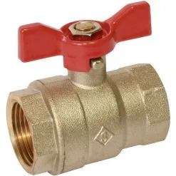 Vanne à Sphère PN30 Passage Intégral ACS Papillon Rouge F/F 1/2'(15x21) SOMATHERM