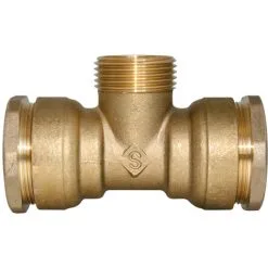 SOMATHERM Té Laiton Mâle (33/42) 1"/1/4 ACS - Pour Tube PE Ø40