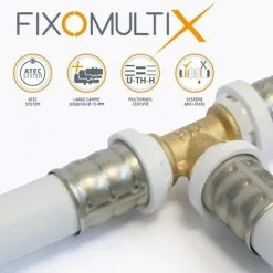 SOMATHERM Raccord Multicouche à Sertir Té Mâle Ø20 - M1/2" (15/21) - Ø20