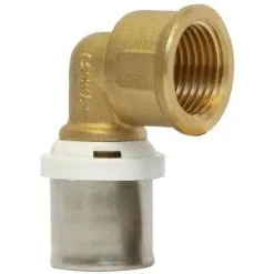 SOMATHERM Raccord Multicouche à Sertir Coude Femelle Fixe Ø20x2,0 - 1/2" (15/21)