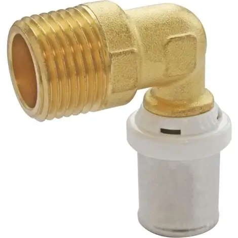 SOMATHERM Raccord Multicouche à Sertir Coude Mâle Fixe Ø16x2,0 - 1/2" (15/21) 2 SOMATHERM Raccord Multicouche à Sertir Coude Mâle Fixe Ø16x2,0 - 1/2" (15/21) – Image 2