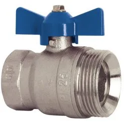 SOMATHERM Vanne à Boisseau Sphérique Papillon Bleu Mâle 1"1/4 (33/42) Femelle 1" (26/34)