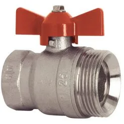 SOMATHERM Vanne à Boisseau Sphérique Papillon Rouge Mâle 1"1/4 (33/42) Femelle 1" (26/34)