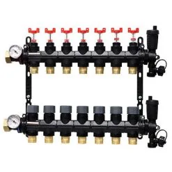 Collecteur Plancher Chauffant Composite Femelle 1" (26/34) - 7 Départs Mâle 3/4" (20/27) EK - Somatherm