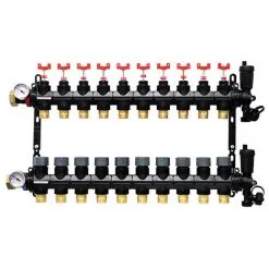 Collecteur Plancher Chauffant Composite Femelle 1" (26/34) - 12 Départs Mâle 3/4" (20/27) EK - Somatherm