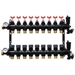 Collecteur Plancher Chauffant Composite Femelle 1" (26/34) - 9 Départs Mâle 3/4" (20/27) EK - Somatherm