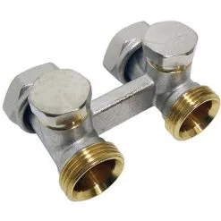 Vanne Double Corps Droit Bitube Pour Radiateur 6 Connexions Au Sol 3/4" (20/27) EK - Somatherm