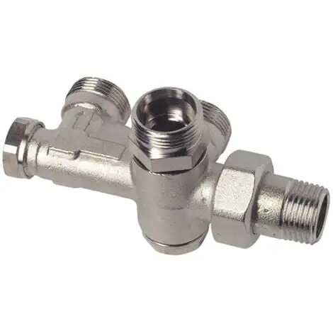 Groupe De Raccordement Bitube Pour Radiateur 4 Connexions Mural Mâle 1/2" (15/21) - Mâle 3/4 EK - Somatherm 1 Groupe De Raccordement Bitube Pour Radiateur 4 Connexions Mural Mâle 1/2" (15/21) - Mâle 3/4 EK - Somatherm