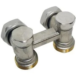 Vanne Double Corps équerre Bitube Pour Radiateur 6 Connexions Mural 3/4" (20/27) EK - Somatherm