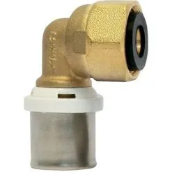 Raccord Multicouche à Sertir Coude Femelle écrou Libre Ø20x2,0 - 1/2" (15/21) - Somatherm