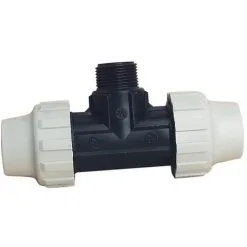 SOMATHERM Té 90° Polypropylène Pour Tube PE Ou PEHD - Mâle 3/4" (20/27) - Sortie Ø25