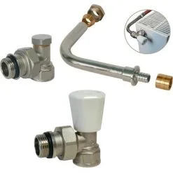 SOMATHERM KIT Raccordement Radiateur Avec Robinet Manuel - PER Glissement Ø10x12